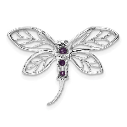 Sterlingsilber Rhodium Amethyst Libelle Anhänger