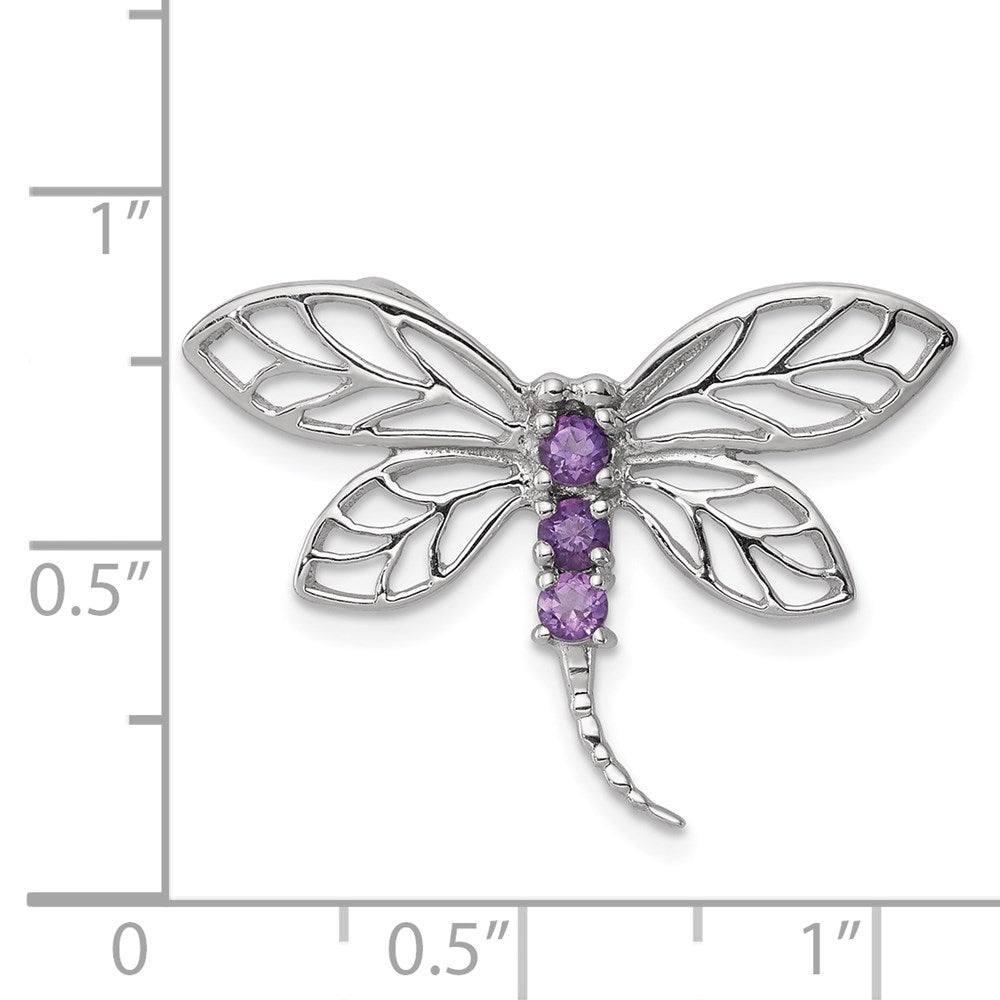 Sterlingsilber Rhodium Amethyst Libelle Anhänger