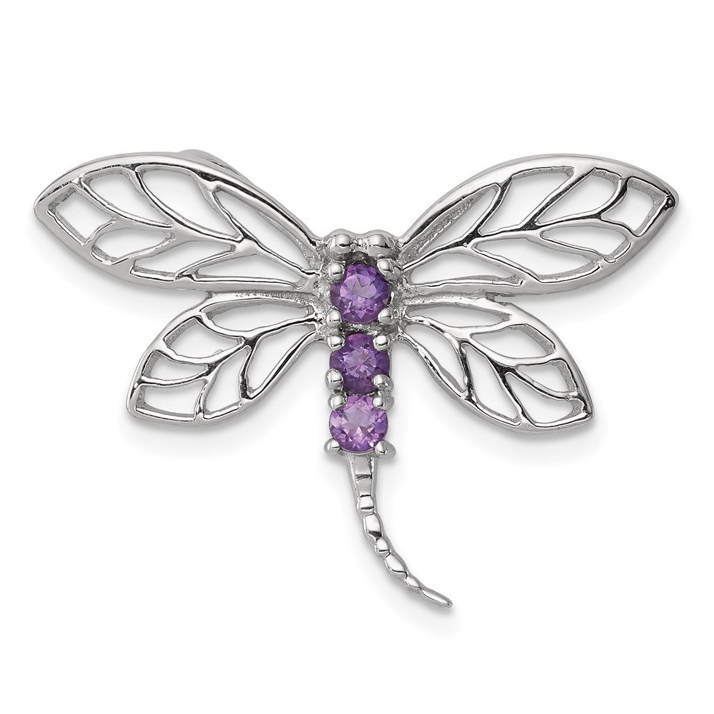 Sterlingsilber Rhodium Amethyst Libelle Anhänger