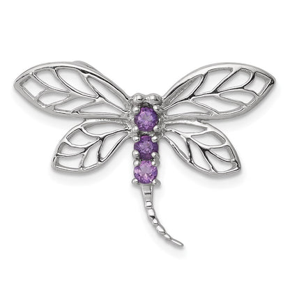 Sterlingsilber Rhodium Amethyst Libelle Anhänger