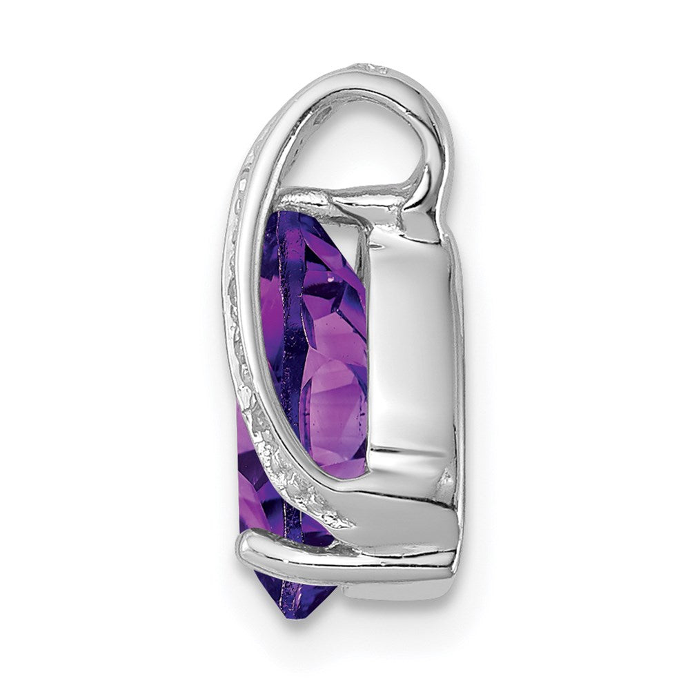 Sterlingsilber Rhodium Tropfen Amethyst Kette Anhänger