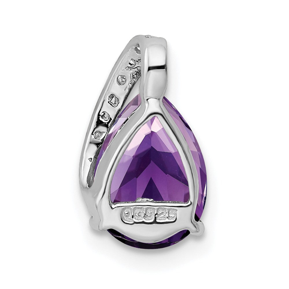 Sterlingsilber Rhodium Tropfen Amethyst Kette Anhänger