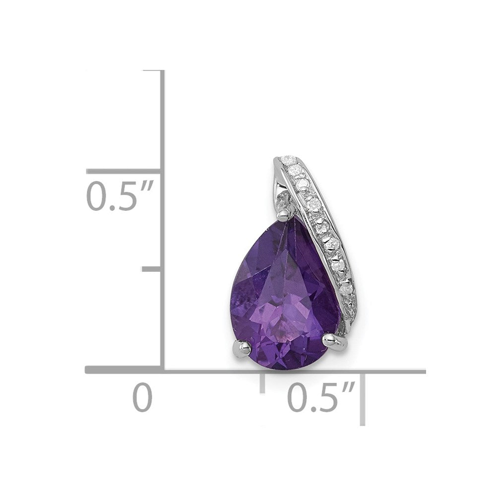 Sterlingsilber Rhodium Tropfen Amethyst Kette Anhänger