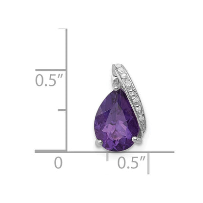 Sterlingsilber Rhodium Tropfen Amethyst Kette Anhänger