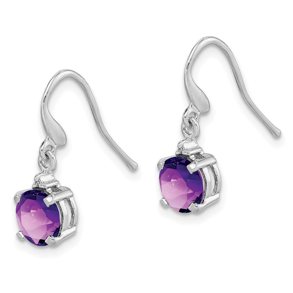 Sterlingsilber Rhodiniert Amethyst und Diamant Draht Ohrringe