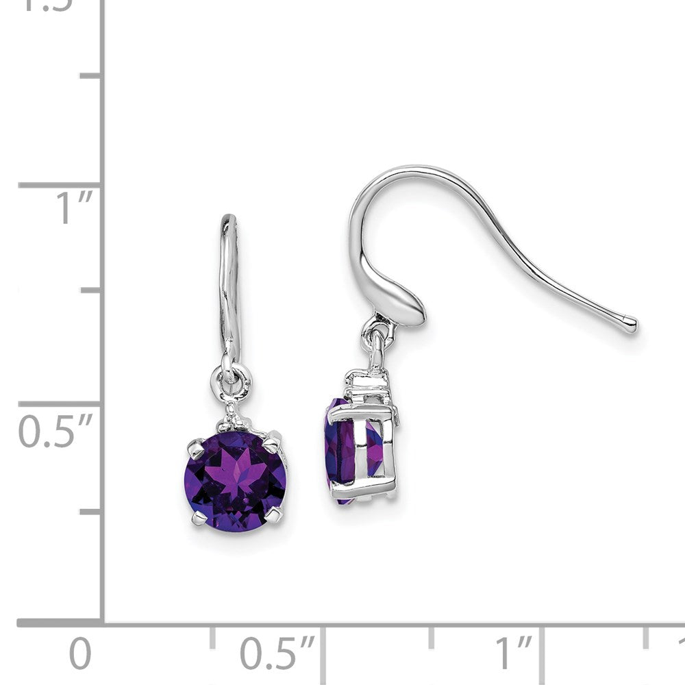 Sterlingsilber Rhodiniert Amethyst und Diamant Draht Ohrringe