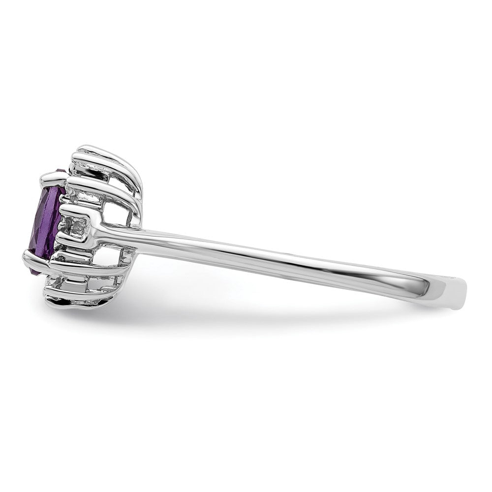 Sterlingsilber Rhodium Amethyst & Diamant Ring