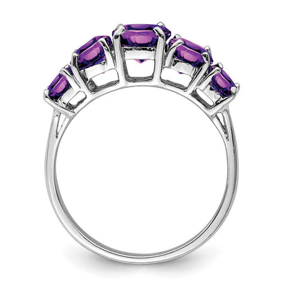 Sterlingsilber Rhodium Amethyst Ring
