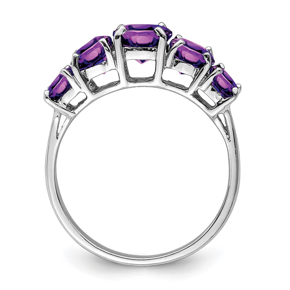 Sterlingsilber Rhodium Amethyst Ring