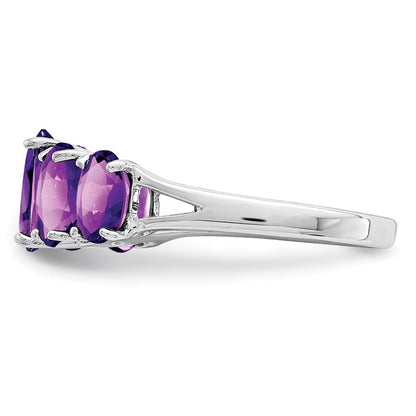 Sterlingsilber Rhodium Amethyst Ring