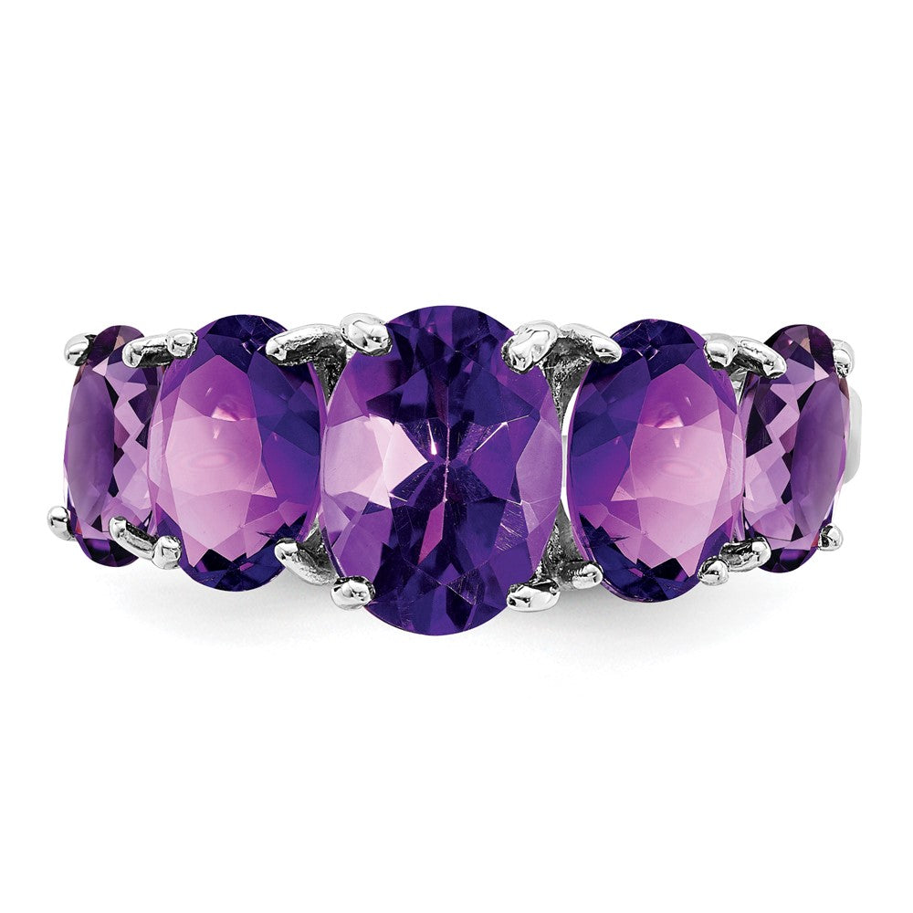 Sterlingsilber Rhodium Amethyst Ring