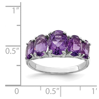 Sterlingsilber Rhodium Amethyst Ring
