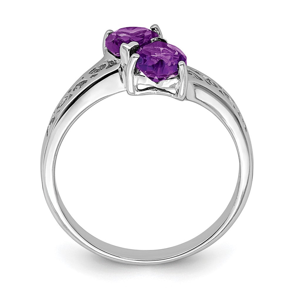 Sterlingsilber Rhodium Amethyst Herz Ring