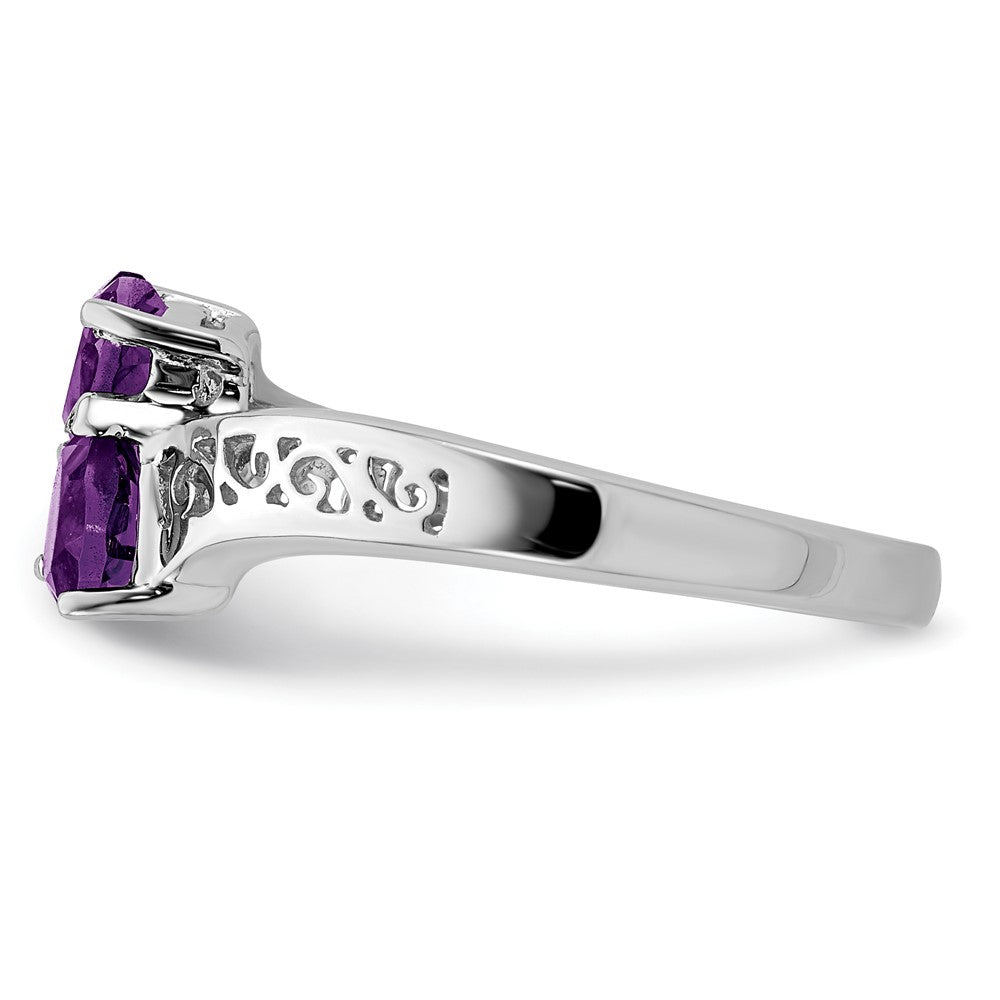 Sterlingsilber Rhodium Amethyst Herz Ring