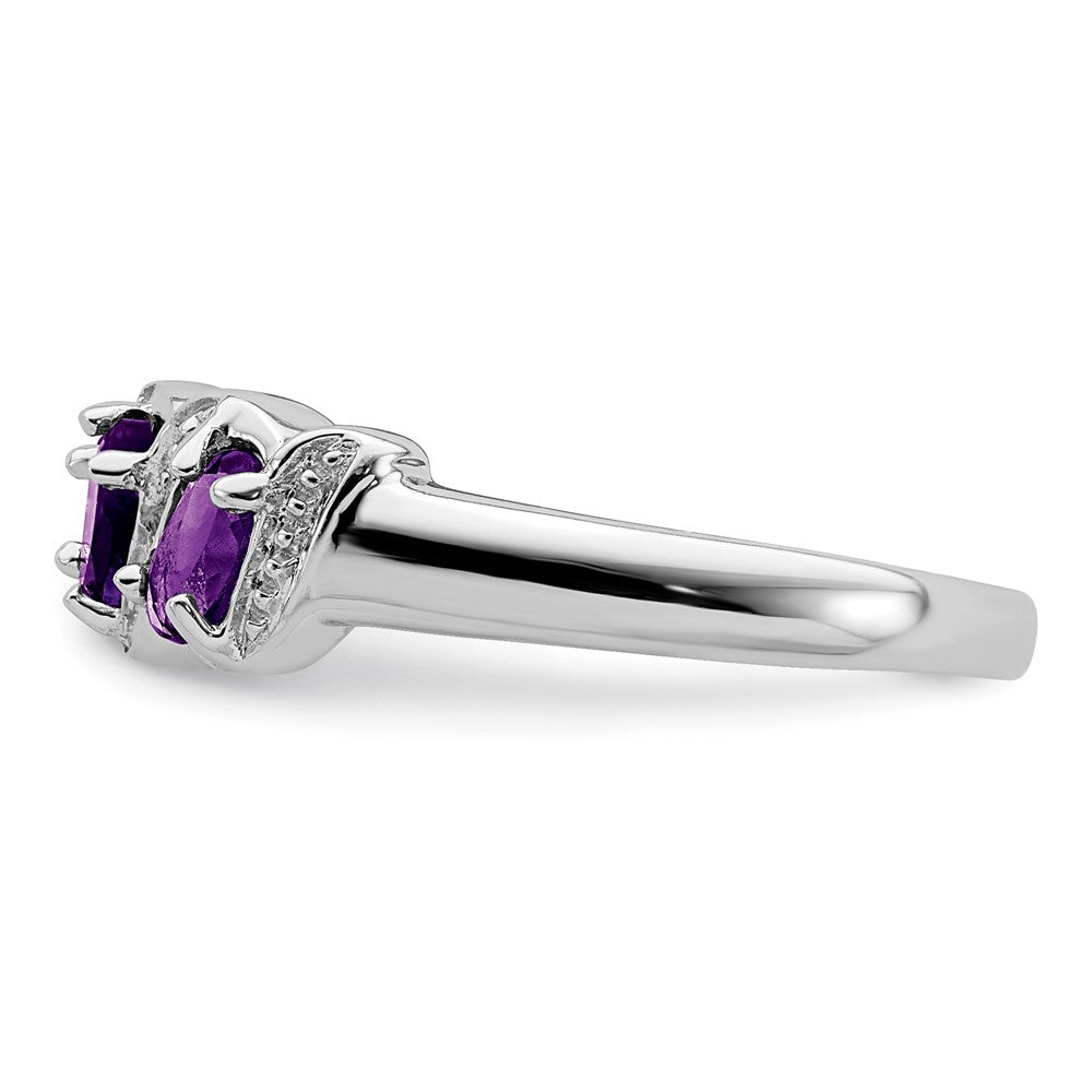 Sterlingsilber Rhodium Amethyst & Diamant Ring