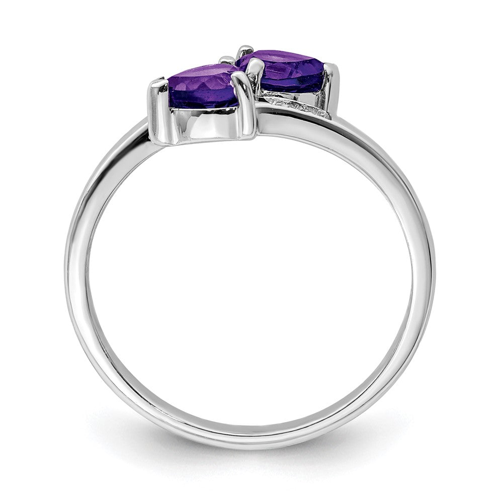 Sterlingsilber Rhodium Amethyst & Diamant Herz Ring