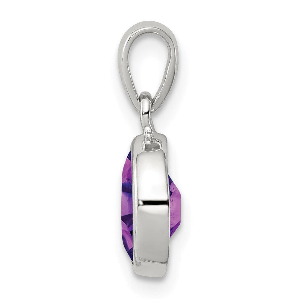 Sterlingsilber Rhodium Planted Amethyst Anhänger
