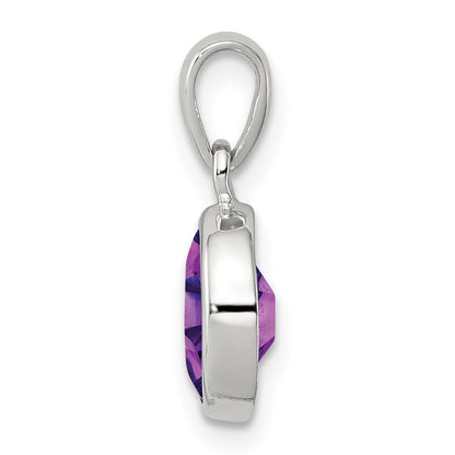 Sterlingsilber Rhodium Planted Amethyst Anhänger