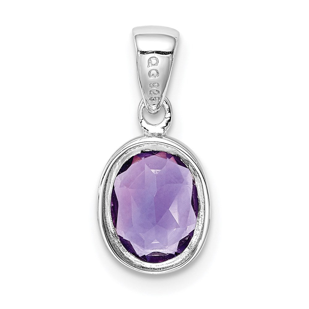 Sterlingsilber Rhodium Planted Amethyst Anhänger