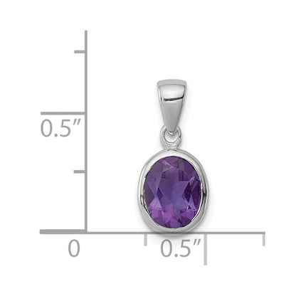 Sterlingsilber Rhodium Planted Amethyst Anhänger