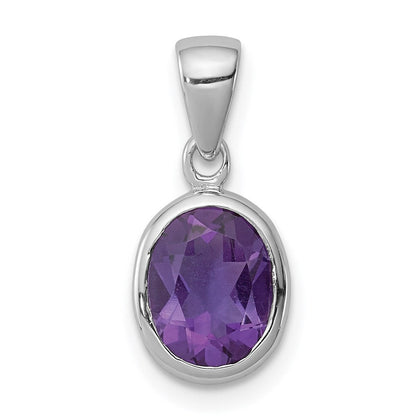 Sterlingsilber Rhodium Planted Amethyst Anhänger