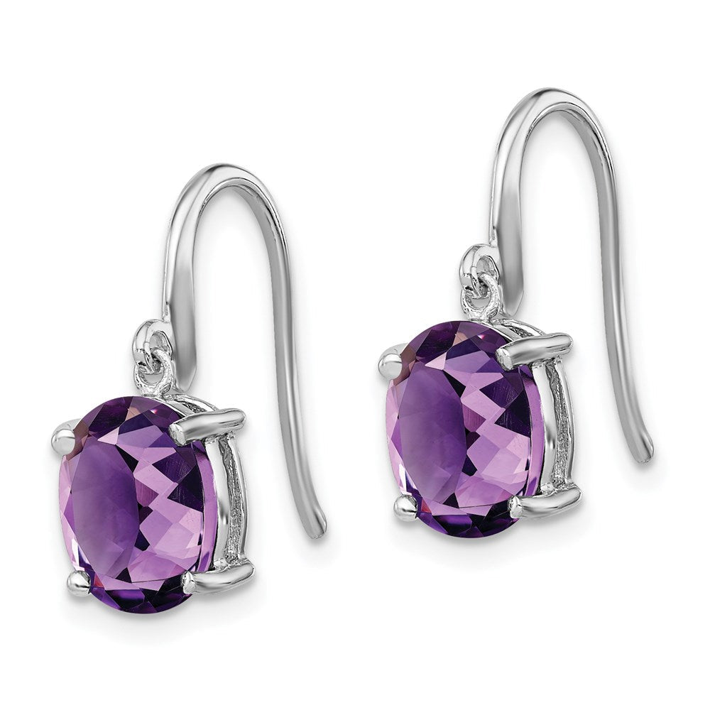 Sterlingsilber Rhodiniert Amethyst Draht Ohrringe