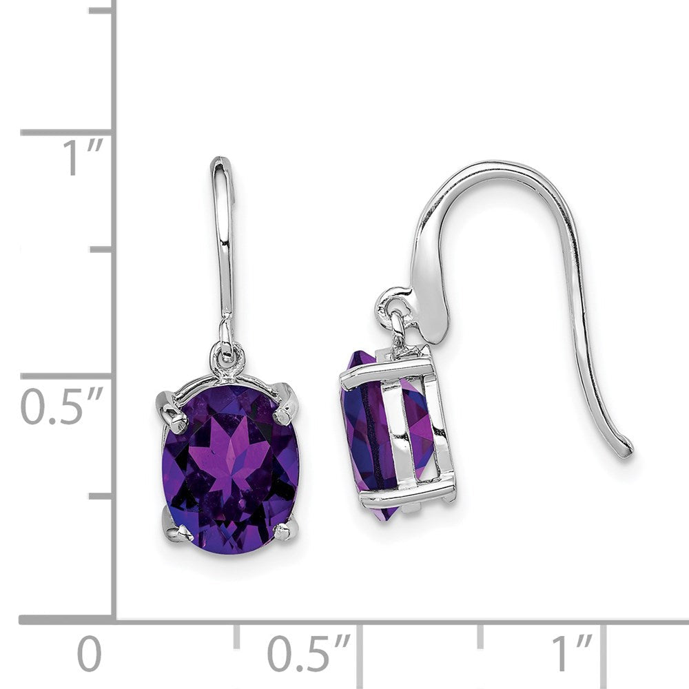 Sterlingsilber Rhodiniert Amethyst Draht Ohrringe