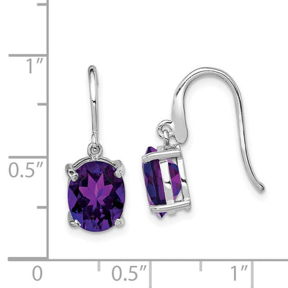 Sterlingsilber Rhodiniert Amethyst Draht Ohrringe