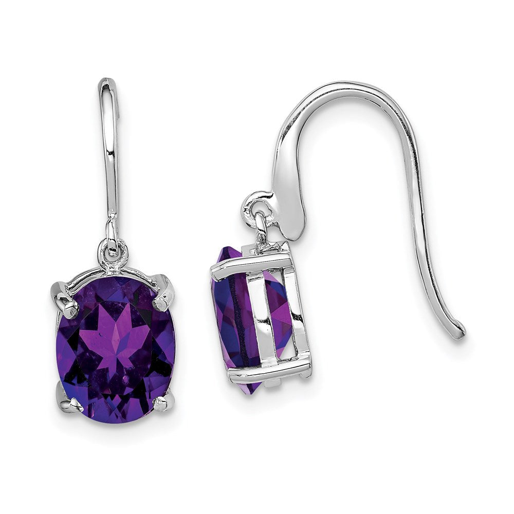 Sterlingsilber Rhodiniert Amethyst Draht Ohrringe