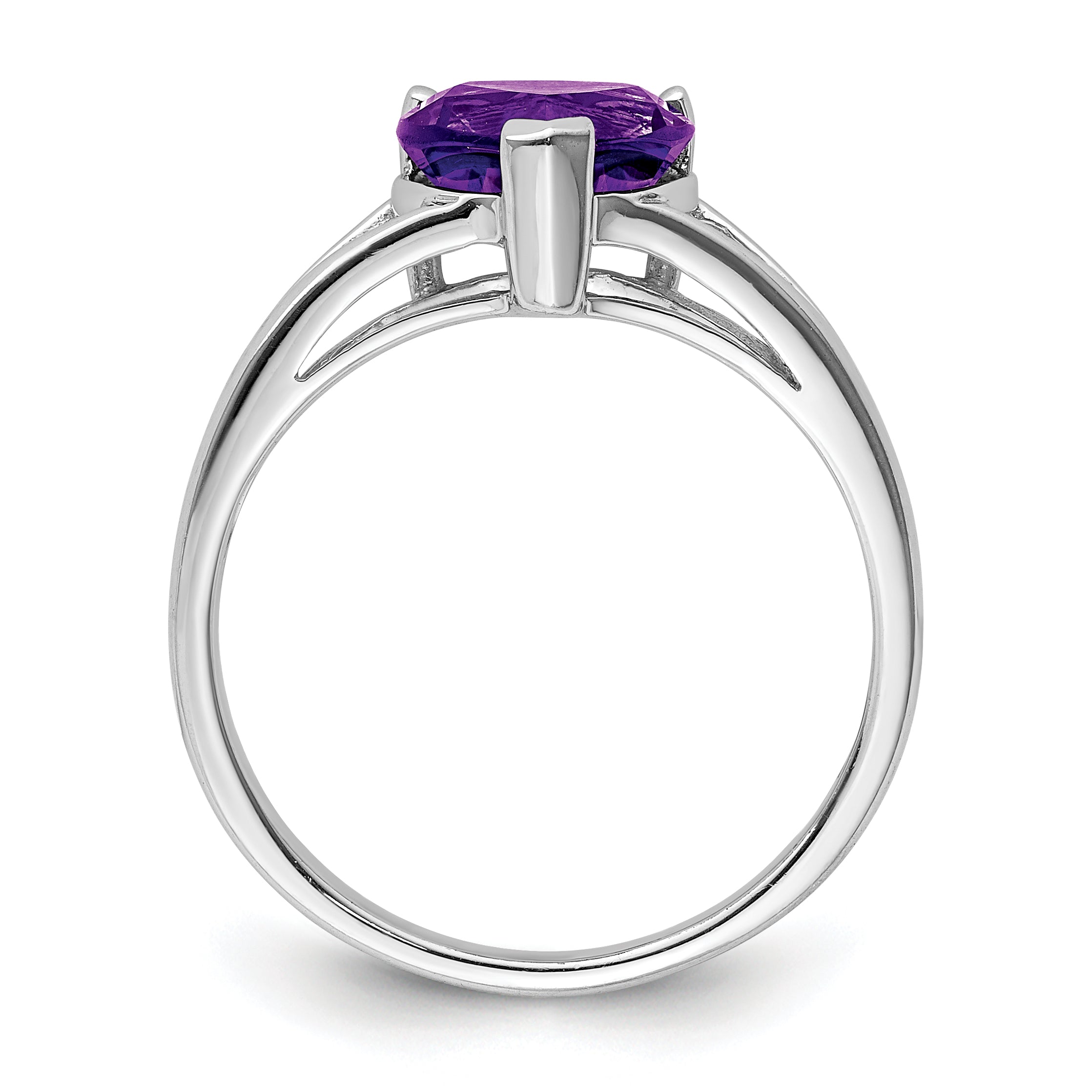 Sterlingsilber Rhodium Amethyst Ring