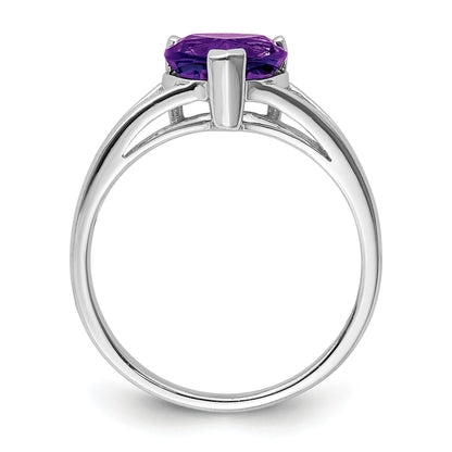 Sterlingsilber Rhodium Amethyst Ring