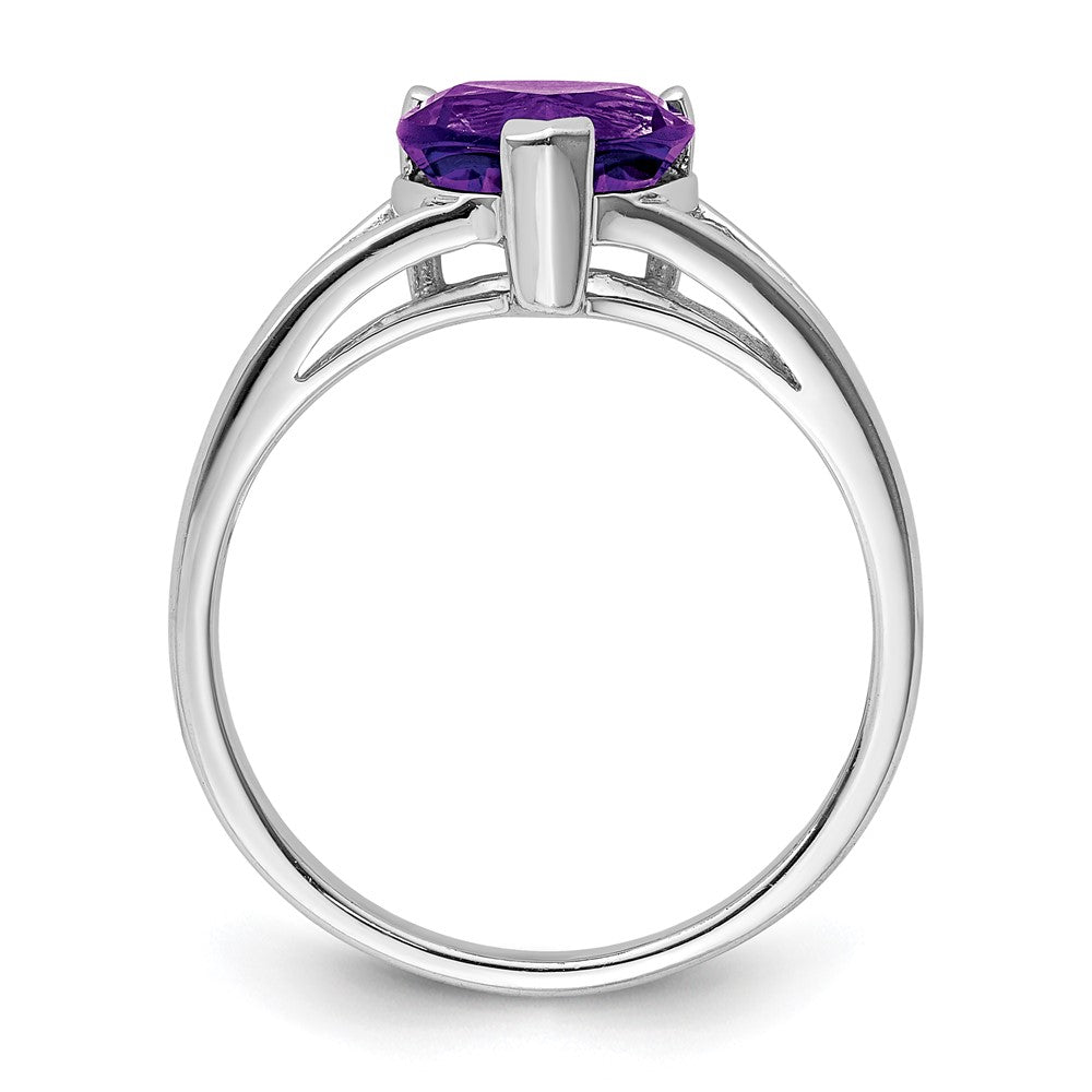 Sterlingsilber Rhodium Amethyst Ring