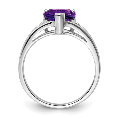 Sterlingsilber Rhodium Amethyst Ring