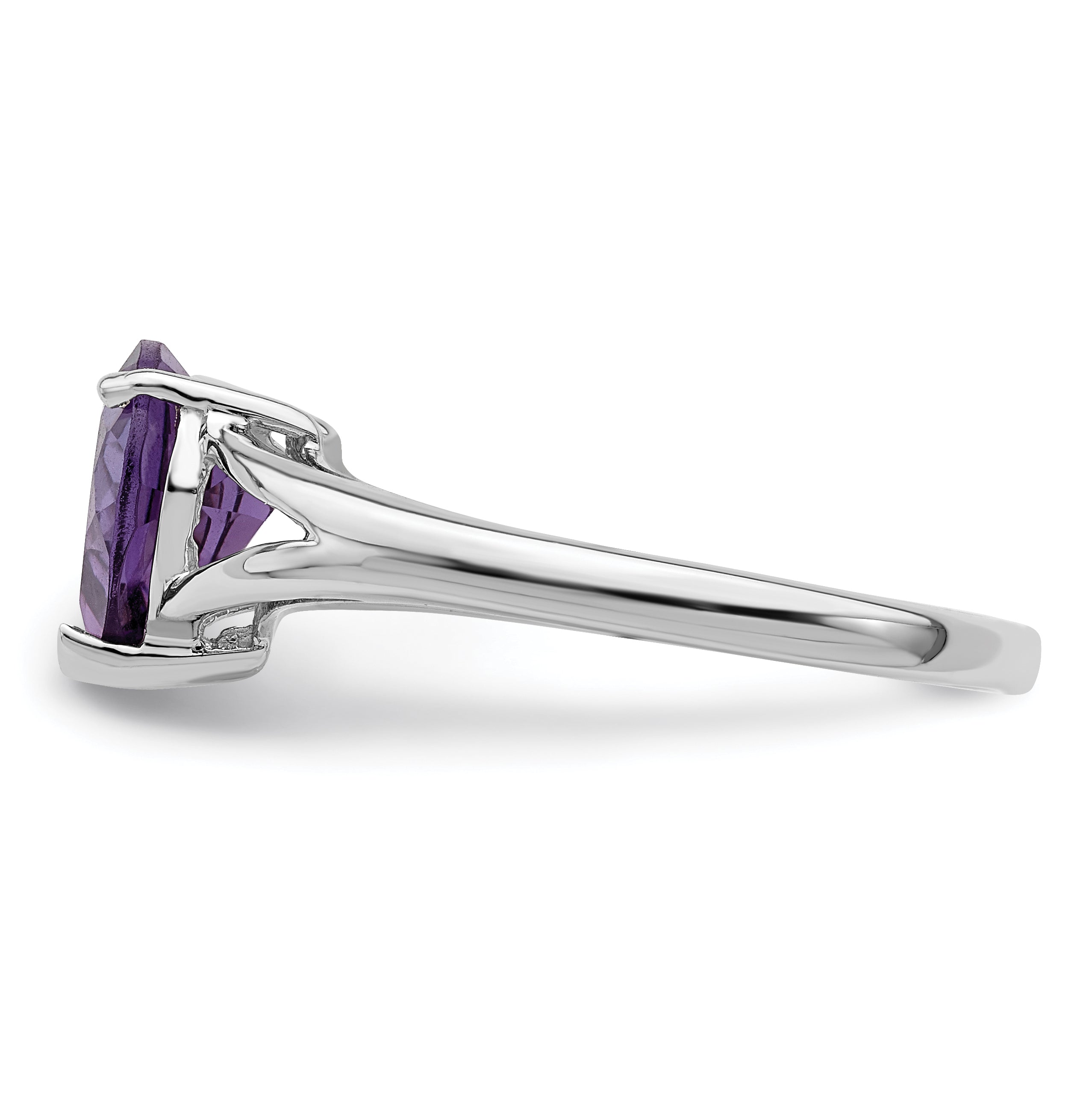 Sterlingsilber Rhodium Amethyst Ring