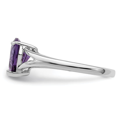 Sterlingsilber Rhodium Amethyst Ring