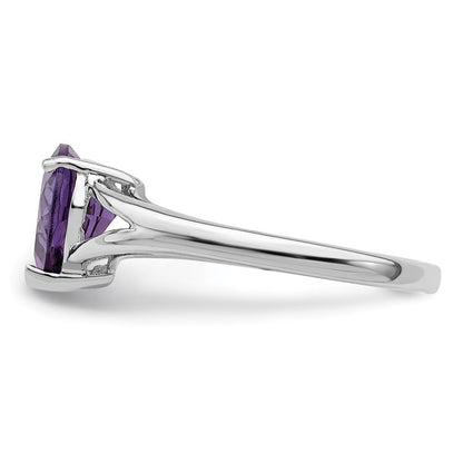 Sterlingsilber Rhodium Amethyst Ring