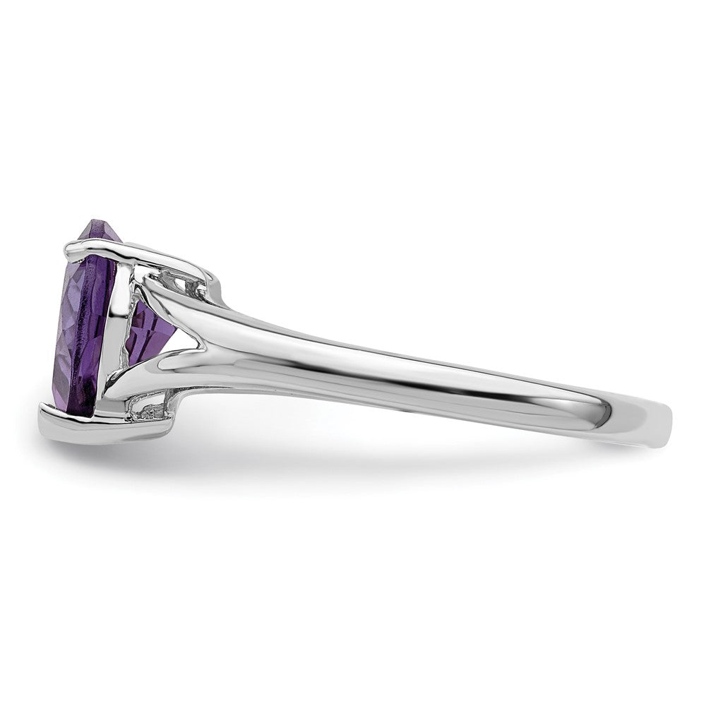 Sterlingsilber Rhodium Amethyst Ring