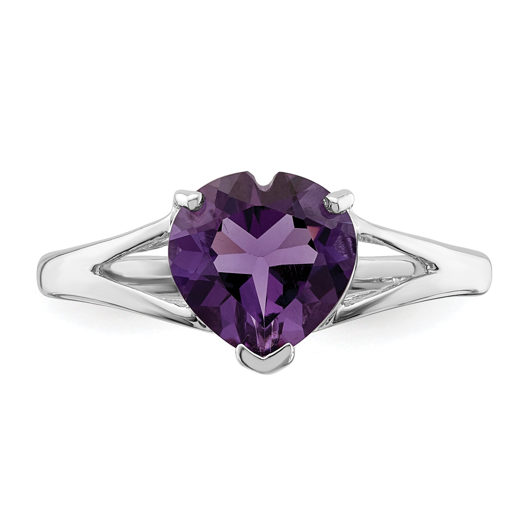 Sterlingsilber Rhodium Amethyst Ring