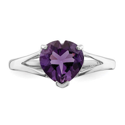 Sterlingsilber Rhodium Amethyst Ring