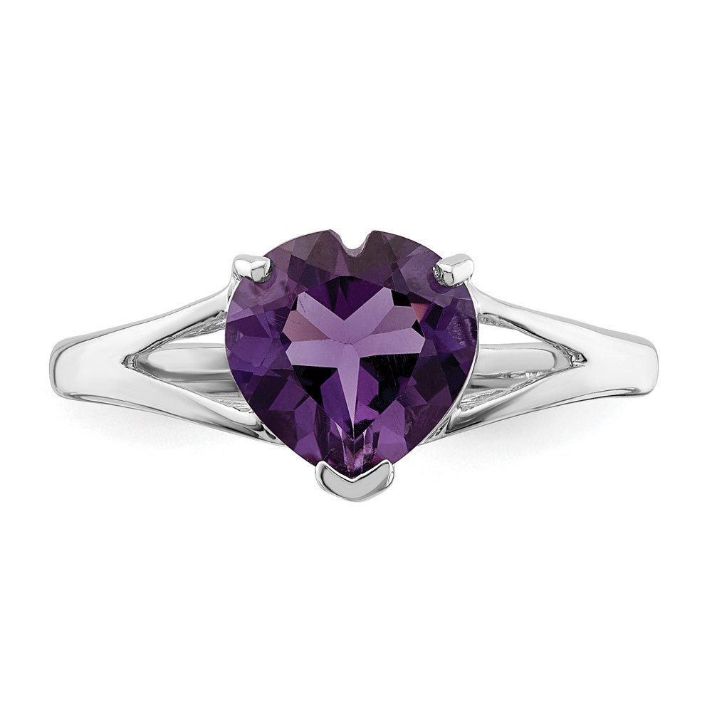 Sterlingsilber Rhodium Amethyst Ring