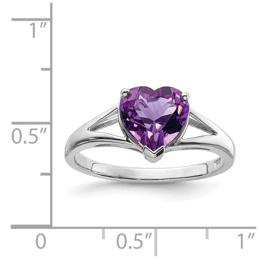 Sterlingsilber Rhodium Amethyst Ring