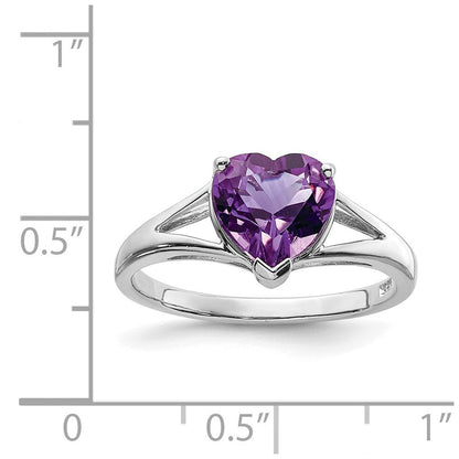 Sterlingsilber Rhodium Amethyst Ring