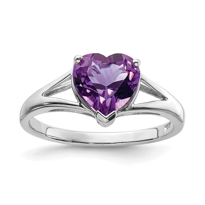 Sterlingsilber Rhodium Amethyst Ring