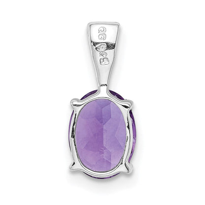 Sterlingsilber Rhodiniert Amethyst Anhänger