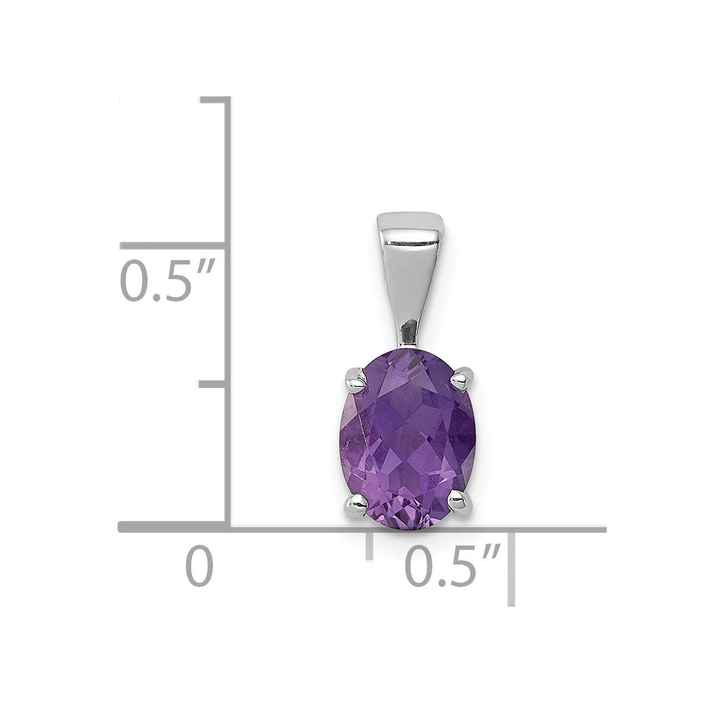 Sterlingsilber Rhodiniert Amethyst Anhänger