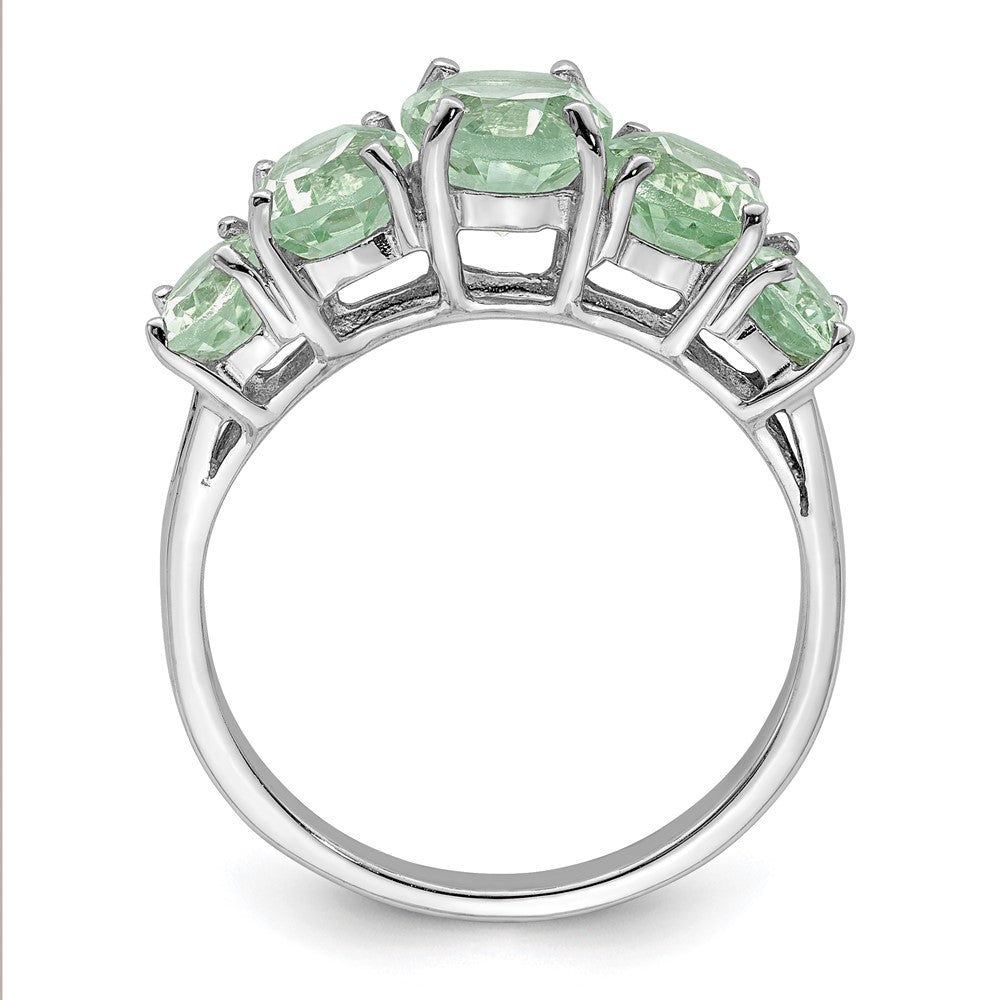 Sterlingsilber Rhodium Grün Quarz Ring