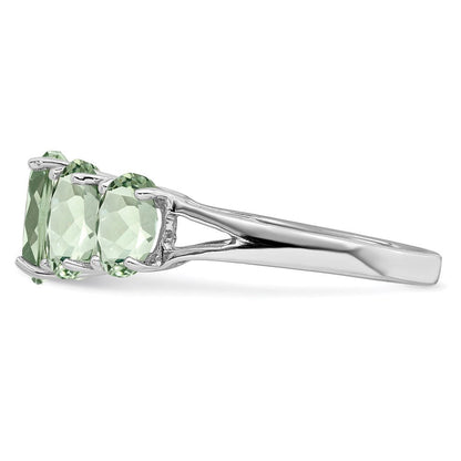 Sterlingsilber Rhodium Grün Quarz Ring