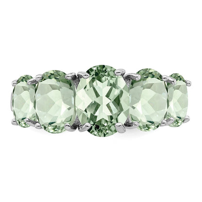 Sterlingsilber Rhodium Grün Quarz Ring