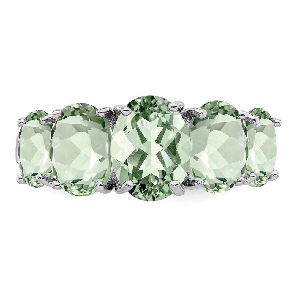 Sterlingsilber Rhodium Grün Quarz Ring