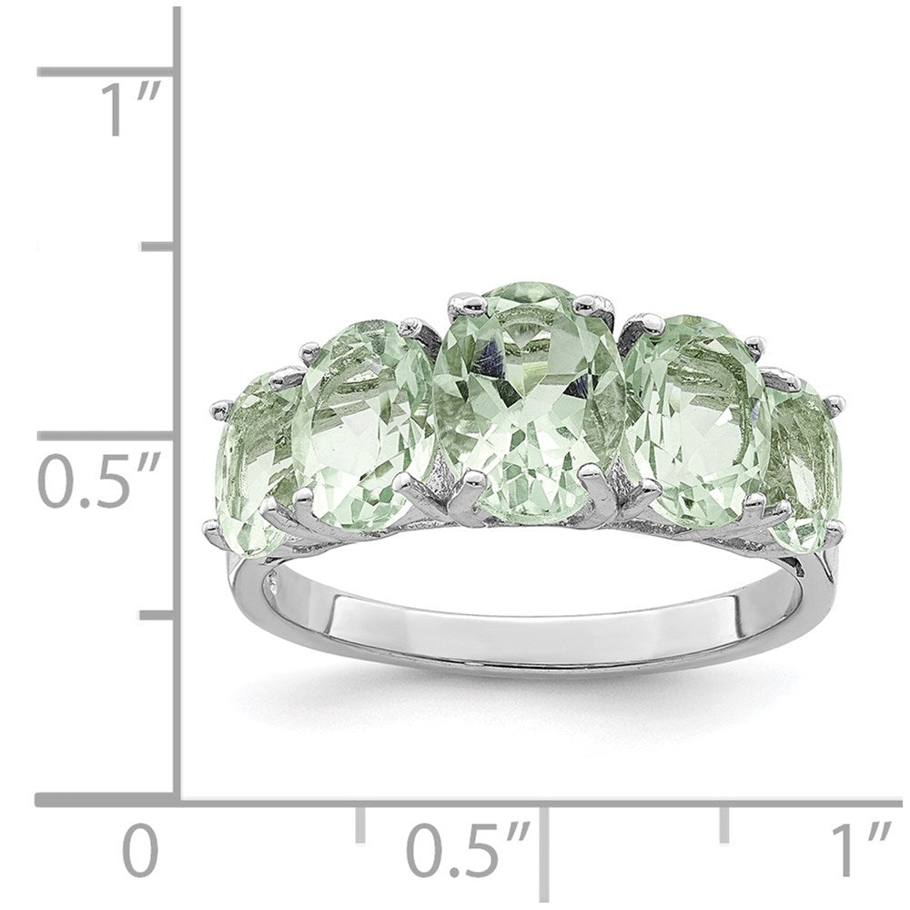 Sterlingsilber Rhodium Grün Quarz Ring